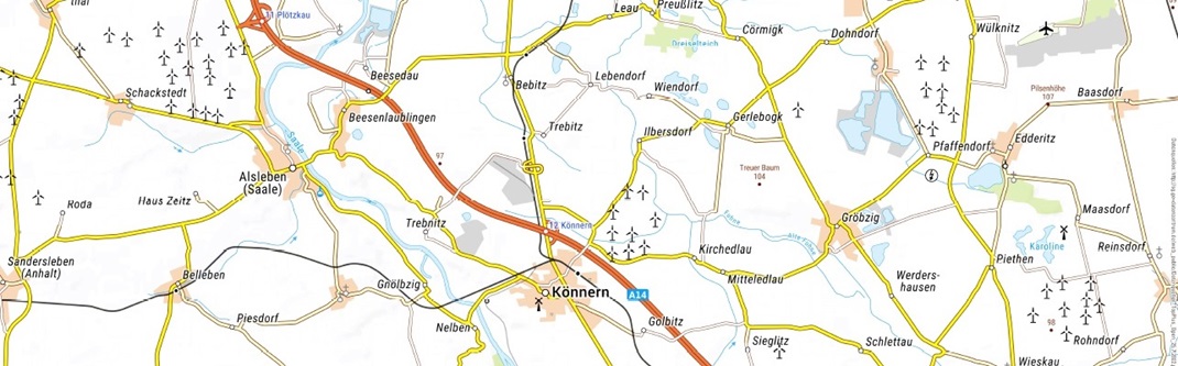 Kartenausschnitt Könnern